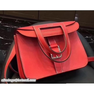 Unique Hermes Mini Halzan Tote Bag in Original Swift Leather 91004 Red