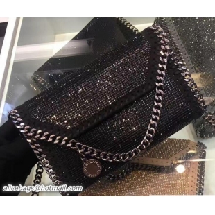 Discount Stella McCartney Falabella Crystal Stones Tiny Fold Over Tote Bag 92801 Black 2017