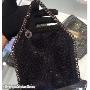 Pretty Style Stella McCartney Falabella Crystal Stones Tiny Tote Bag 92802 Black 2017