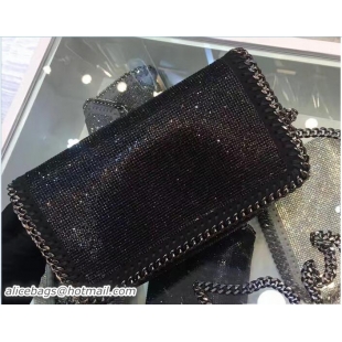 Classic Hot Stella McCartney Falabella Crystal Stones Cross Body Bag 92803 Black 2017