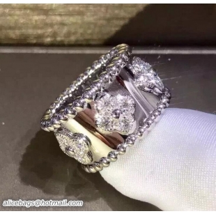 Unique van cleef arpels perlee diamond ring 102762