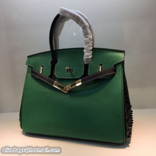 Stylish HERMES Birkin 35cm Bag Calfskin Leather 17823 Green