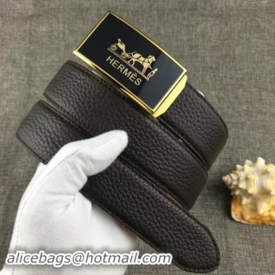 Top Grade Hermes 34mm Black Belt HO0801 Gold