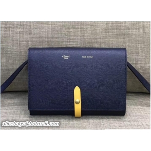 Duplicate Celine Clutch On Strap 109013 Navy Blue/Yellow