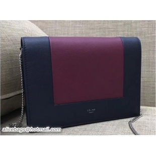 Best Grade Celine Frame Evening Clutch On Chain Bag 107773A Navy Blue/Date Red 2017