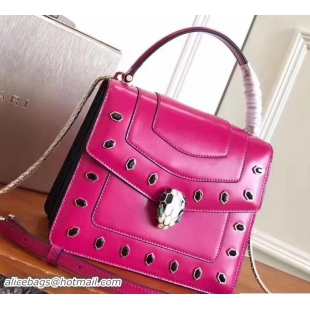 Sumptuous Bvlgari Gen Studs Serpenti Forever Flap Cover Top Handle Bag 111303 Fuchsia 2017