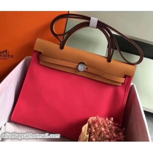 Best Product Hermes Canvas And Leather Her Bag Zip 31 Bag 12011 Peach/Khaki