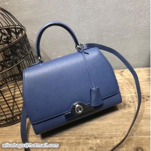 Charming Moynat Petite Réjane Bag in Epsom Leather N12011 Blue 2018