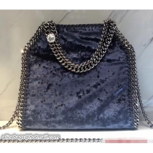 Hot Style Stella McCartney Velvet Falabella Mini Tote Bag S12011 Blue 2018