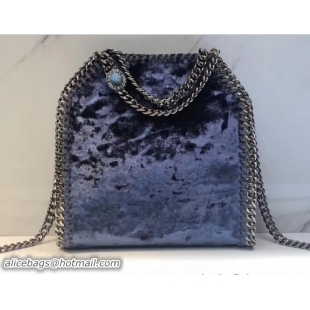 Modern Stella McCartney Velvet Falabella Tiny Tote Bag S12012 Blue 2018