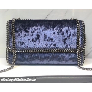 Best Price Stella McCartney Velvet Falabella Shoulder Bag S12013 Blue 2018