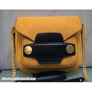 Best Quality Stella McCartney Stella Popper Shoulder Large Faux-leather Bag S12030 Suede Yellow/Black 2018