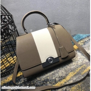 Classic Hot Moynat Petite Réjane Bag in Taurillon Gex Togo Leather M12202 Etoupe/White 2018