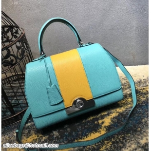 Shop Cheap Moynat Petite Réjane Bag in Taurillon Gex Togo Leather M12202 Turquoise/Yellow 2018