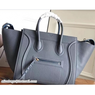 Duplicate Celine Luggage Phantom Bag in Original Grained Leather 21801 Gray