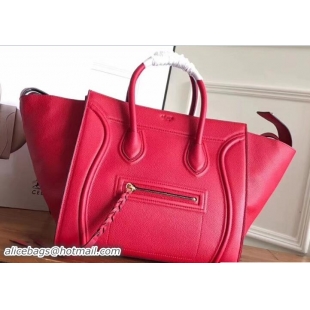 Top Grade Celine Luggage Phantom Bag in Original Grained Leather 21801 Red