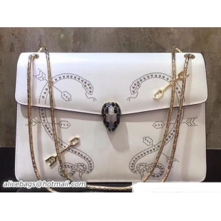 Sumptuous Bvlgari Pop Heart Serpenti Forever Flap Cover Medium Bag 21905 White 2018