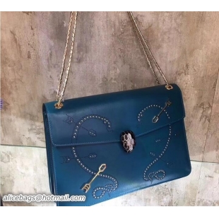 Good Looking Bvlgari Pop Heart Serpenti Forever Flap Cover Medium Bag 21905 Cyan 2018