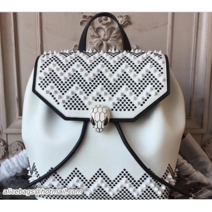 Sumptuous Bvlgari Studs Serpenti Forever X Nicholas Kirkwood Backpack Bag 21908 White 2018