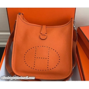 Durable Hermes Togo Leather Evelyne III PM Bag 327011 Orange