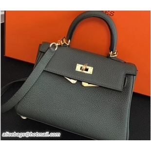 Duplicate Hermes Clemence Leather Kelly 20cm Mini Bag 32701 Olive Green