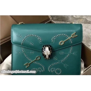 Good Quality Bvlgari Pop Heart Serpenti Forever Flap Cover Small Bag 33101 Green 2018