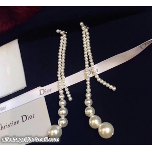 Low Cost Dior Fringe Pearl Earrings 419063