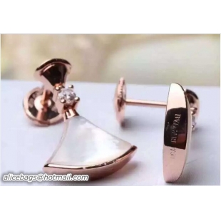 Fashion Luxury Bvlgari Earrings White/Pink Gold 421066