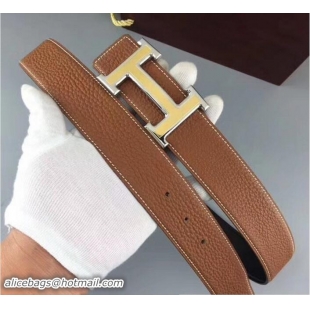 Classic Practical Hermes Togo Leather Belt H19