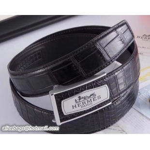 Best Grade Hermes Crocodile Skin Belt 424H33