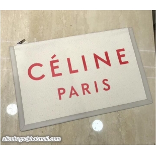 Discount Celine Red Logo Made In Large Clutch Pouch Bag in Textile C62053 2018