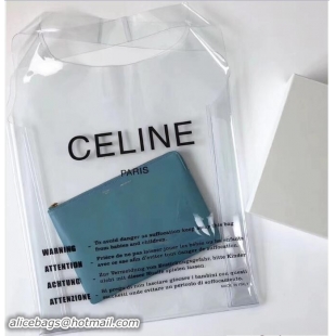 Discount Celine Clutch Pouch Bag Turquoise and PVC Transparent Plastic Shopping Bag 62026 2018