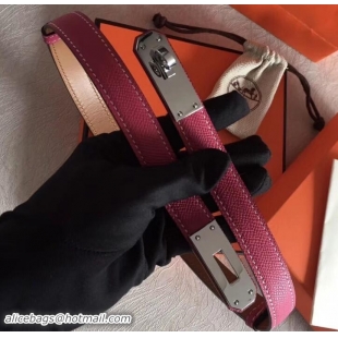 Unique Style Hermes Width 20mm Epsom Calfskin Kelly Belt 706020 Fuchsia/Silver