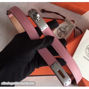 Sophisticated Hermes Width 20mm Epsom Calfskin Kelly Belt 706020 Pink/Silver