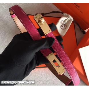 Classic Specials Hermes Width 20mm Epsom Calfskin Kelly Belt 706022 Fuchsia/Gold