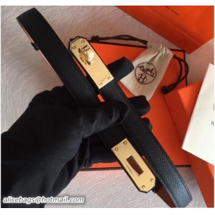 Discount Hermes Width 20mm Epsom Calfskin Kelly Belt 706022 Black/Gold