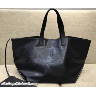 Duplicate Celine Logo Made In Medium Tote Bag in Black Leather C80201 2018