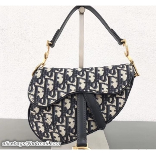 Unique Discount Dior Mini Saddle Bag In Blue Oblique Jacquard Canvas 800582 2018