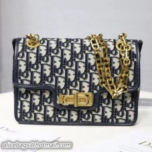 Good Product Dior Shoulder Bag in Blue Oblique Jacquard Canvas 101510 2018 Collection