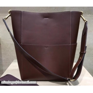 Shop Duplicate Celine Sangle Bucket Bag In Natural Calfskin 111801 Burgundy