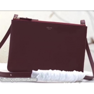 Good Quality Celine Trio Crossbody Large Bag 111820 Burgundy