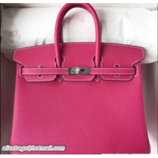 Grade Design Hermes Mini Birkin 25cm Bag in Original epsom Leather Bag 1102261 Rose Tyrien