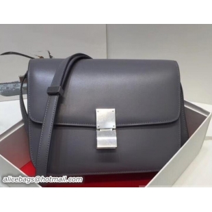 Enough Celine Classic Box Flap Shoulder Bag 122502 Lead Grey 2018