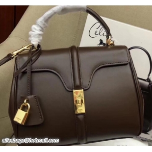 Good Product Celine Calfskin Small 16 Bag Coffee 188003/188004 2019