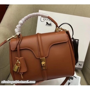 Durable Celine Calfskin Small 16 Bag Brown 188003/188004 2019