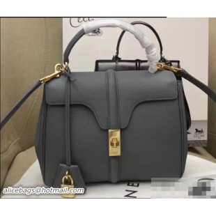 Discount Celine Calfskin Small 16 Bag Grained Gray 188003/188004 2019