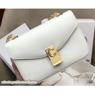 Grade Celine Shiny Calfskin Medium C Bag White 187253 2019