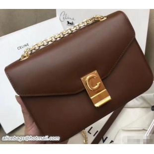 Best Price Celine Shiny Calfskin Medium C Bag Coffee 187253 2019