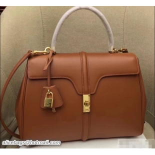 Good Quality Celine Calfskin Medium 16 Bag Brown 187373/187374 2019