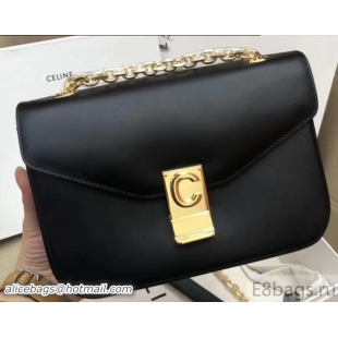 Duplicate Celine Shiny Calfskin Medium C Bag Black 187253 2019